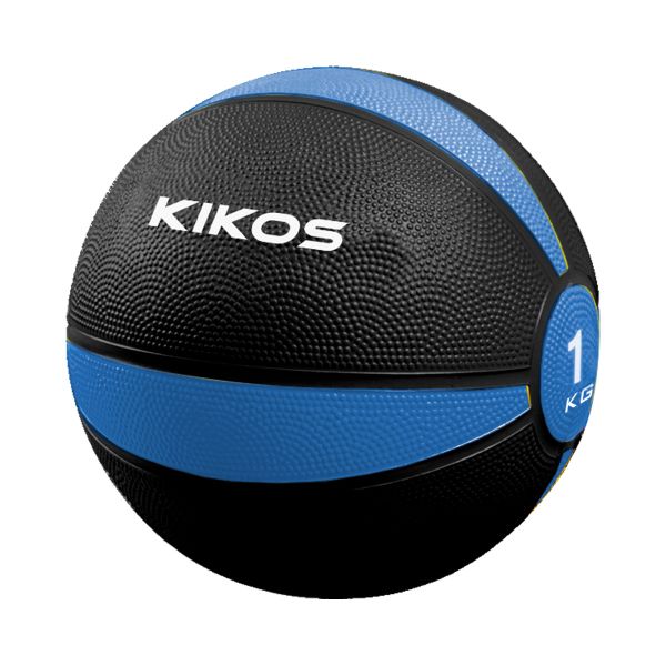 Medicine Ball 1Kg Preto e Azul Kikos Showroom 