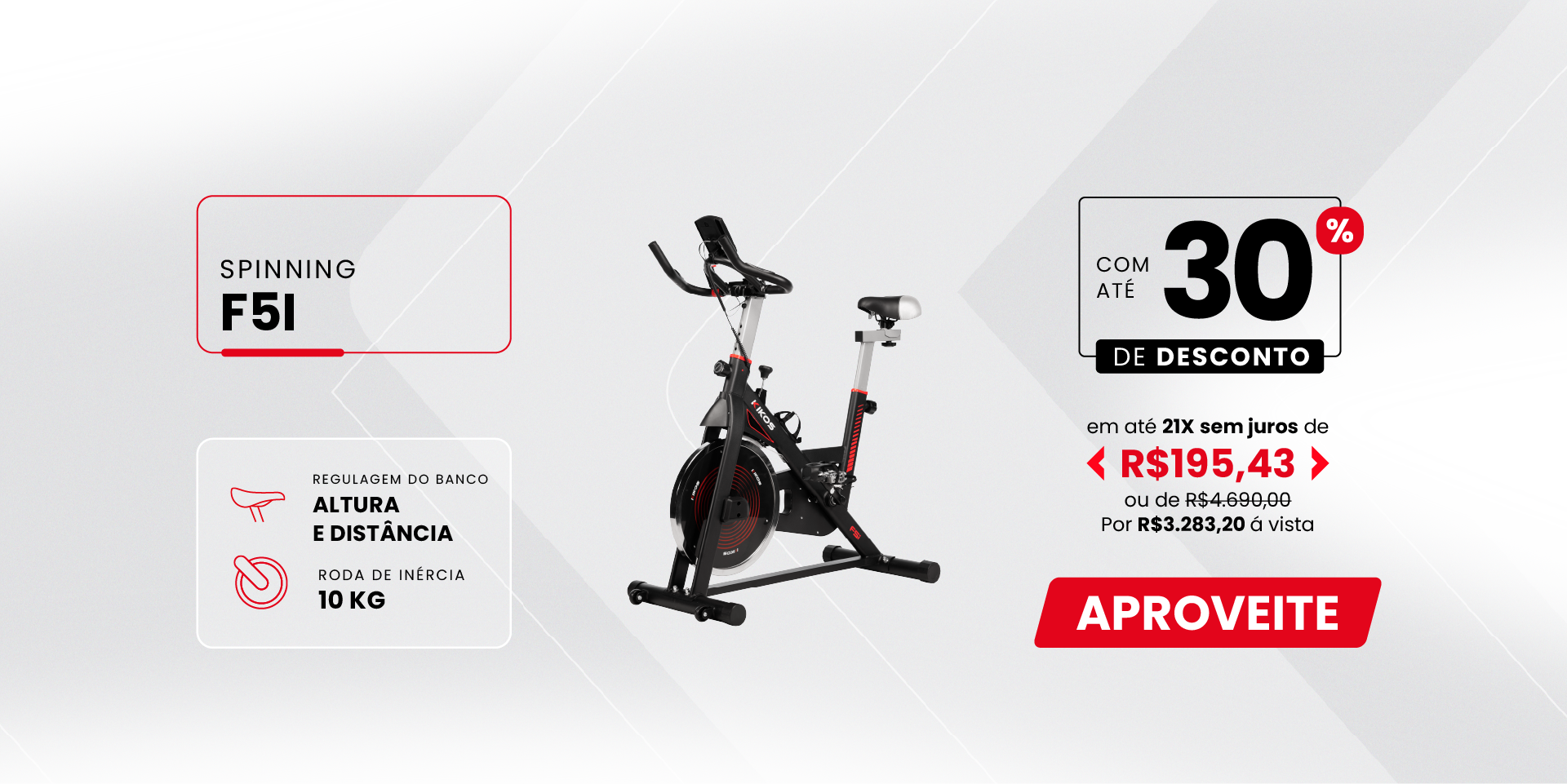 Bicicleta Spinning KIKOS F5I com 30% de desconto à vista ou em até 21 vezes sem juros