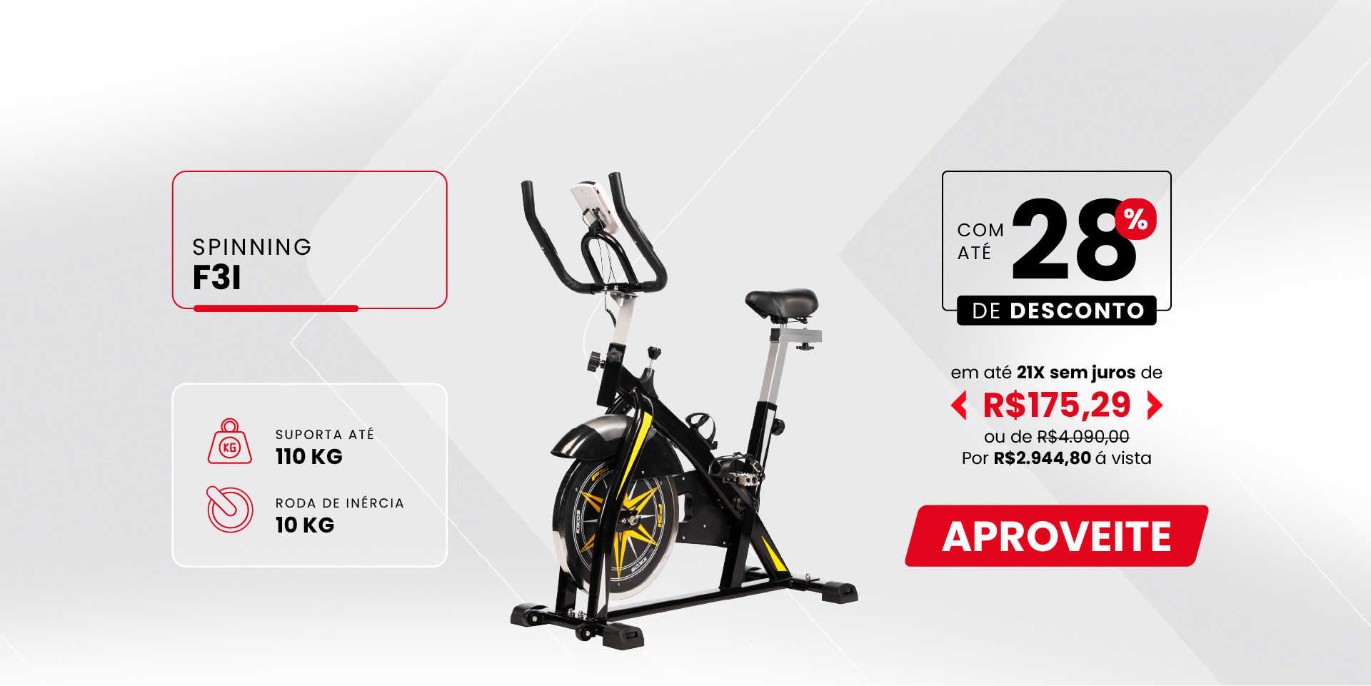 Bicicleta Spinning Kikos F3i com 28% de desconto à vista ou em até 21 vezes sem juros