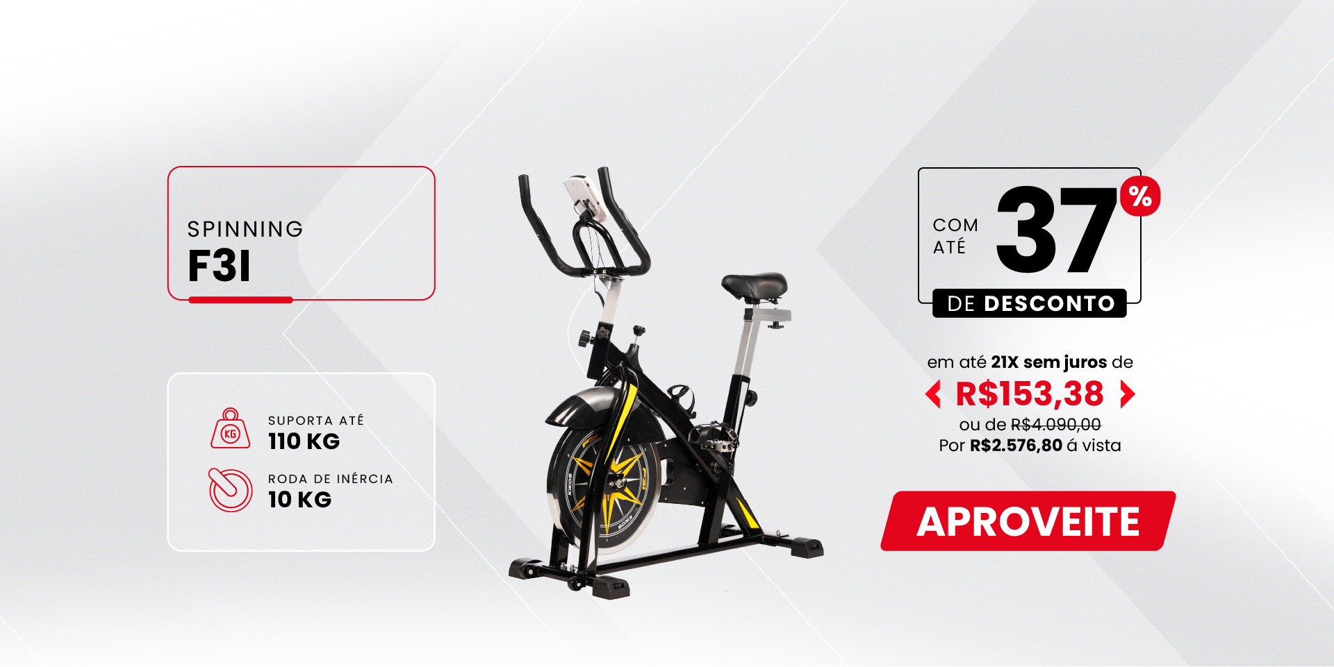 Bicicleta Spinning Kikos F3I com 37% de desconto à vista ou em até 21 vezes sem juros