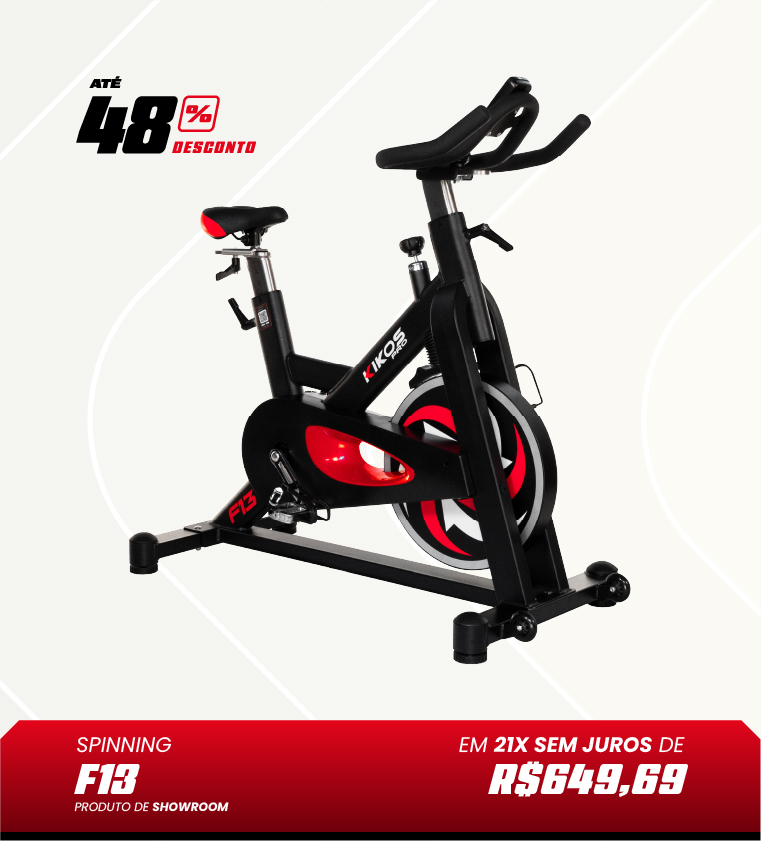 Bicicleta Spinning Kikos F13 com 48% de desconto à vista ou em até 21 vezes sem juros