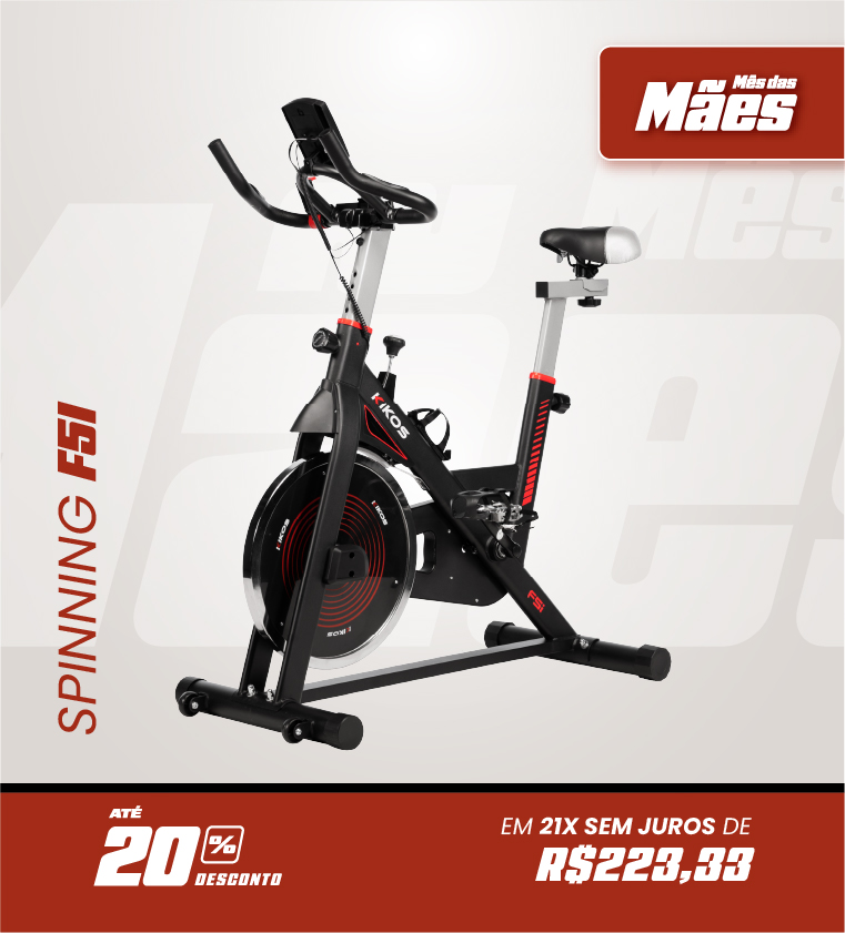 Bicicleta Spinning Kikos F5i com 20% de desconto à vista ou em até 21 vezes sem juros