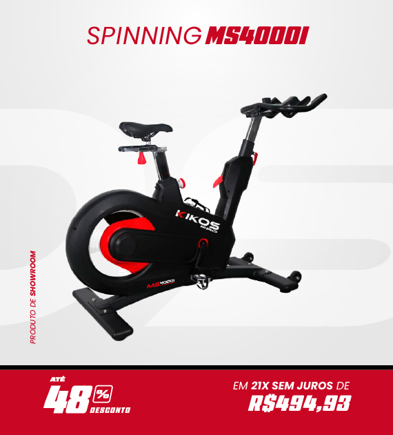 Bicicleta Spinning Kikos MS4000i com 48% de desconto à vista ou em até 21 vezes sem juros