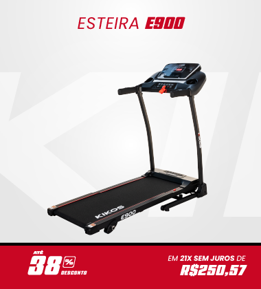 Esteira Ergométrica Kikos E900 com 38% de desconto à vista ou em até 21 vezes sem juros