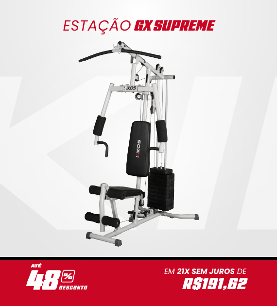 Estação de Musculação Kikos GX Sureme com 48% de desconto à vista ou em até 21 vezes sem juros