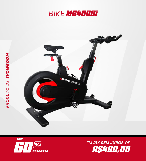 Bicicleta Spinning Kikos MS4000i com 60% de desconto à vista ou em até 21 vezes sem juros