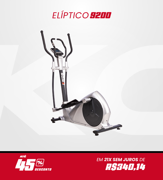 Elíptico Kikos 9200 com 45% de desconto à vista ou em até 21 vezes sem juros
