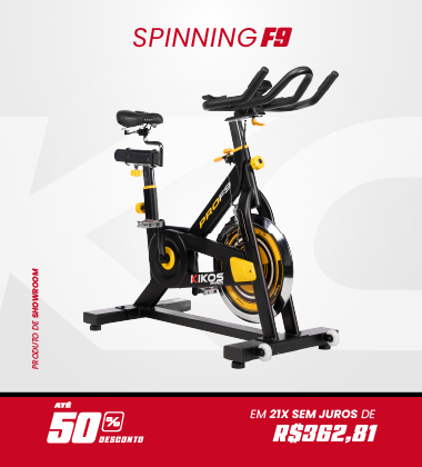 Bicicleta Spinning Kikos F9 com 50% de desconto à vista ou em até 21 vezes sem juros