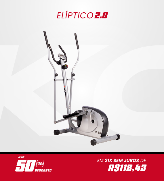 Elíptico Kikos KE2.0 com 50% de desconto à vista ou em até 21 vezes sem juros