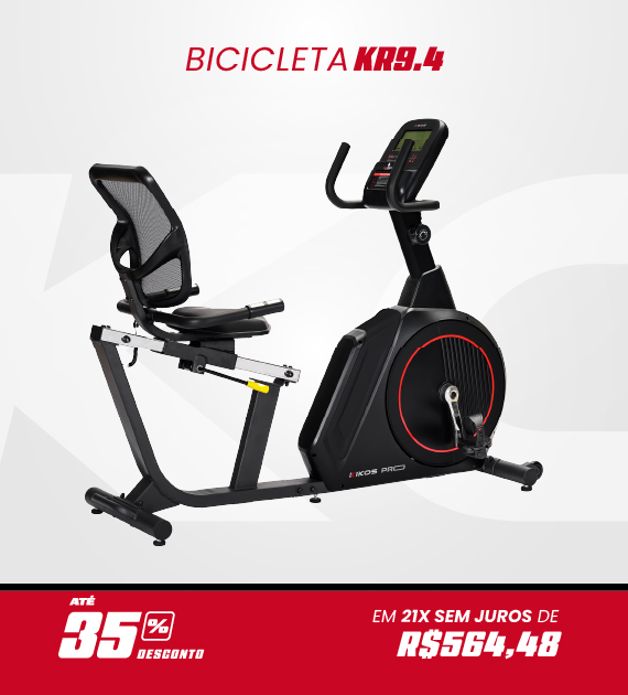 Bicicleta Horizontal Kikos KR9.4 com 35% de desconto á vista em até 21 vezes sem juros