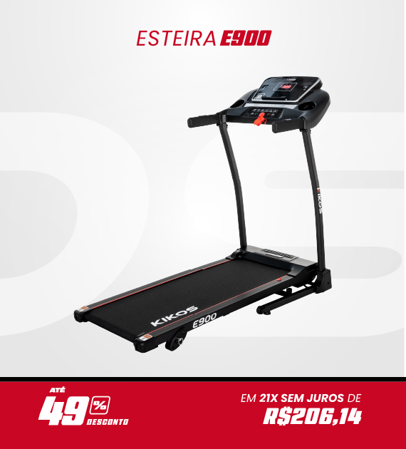 Esteira Ergométrica Kikos E900 com 49% de desconto à vista ou em até 21 vezes sem juros