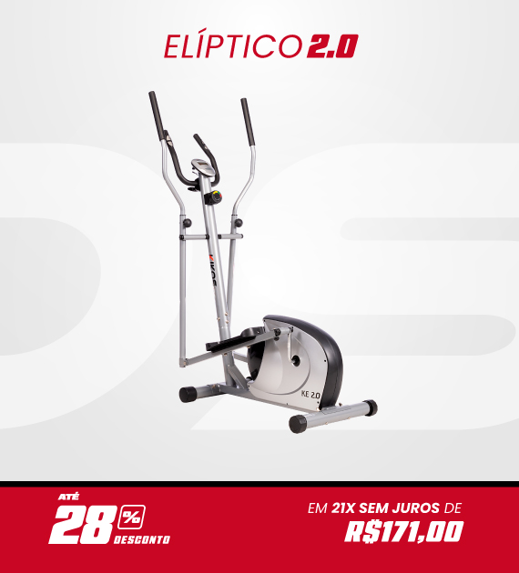 Elíptico Kikos 2.0 com 28% de desconto à vista ou em até 21 vezes sem juros