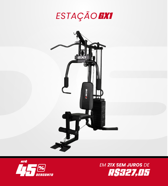Estação de musculação Kikos GX1 com 45% de desconto à vista ou em até 21 vezes sem juros