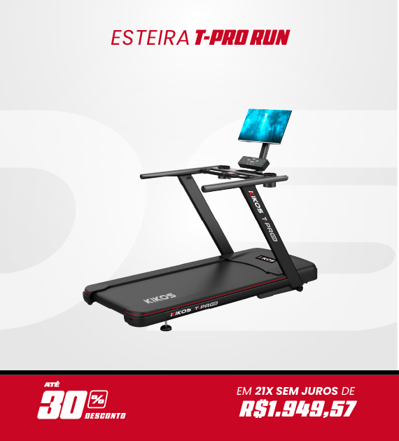 Esteira Ergométrica Kikos com 30% de desconto à vista ou em até 21 vezes sem juros