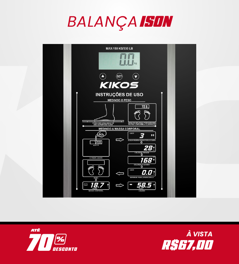Balança Ison Kikos com 70% de desconto à vista
