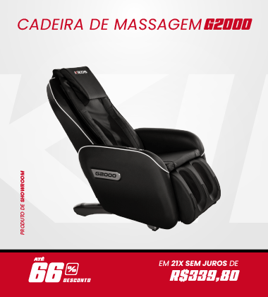Cadeira de Massagem Kikos G2000 com 66% de desconto à vista ou em até 21 vezes sem juros
