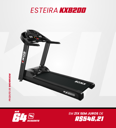 Esteira Ergométrica Kikos KX8200 com 64% de desconto á vista ou em até 21 vezes sem juros