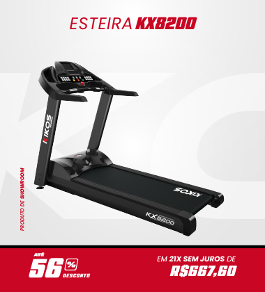 Esteira Ergométrica Kikos KX8200 com 56% de desconto à vista ou em até 21 vezes sem juros
