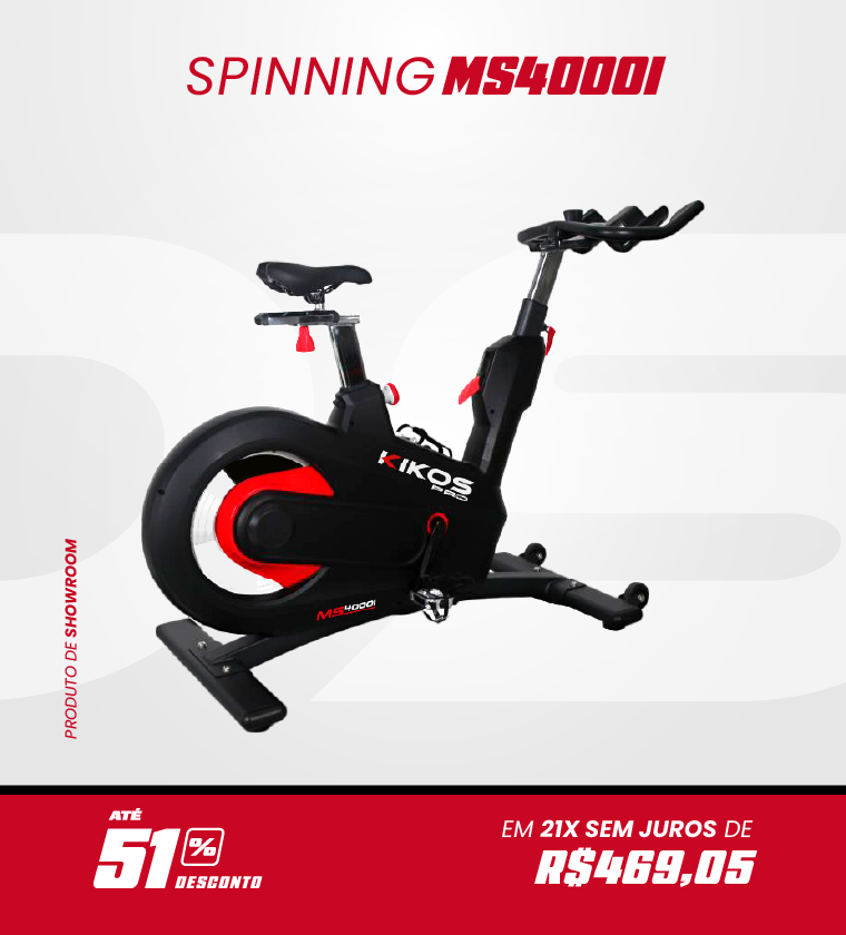 Bicicleta Spinning Kikos MS4000i com 48% de desconto à vista ou em até 21 vezes sem juros